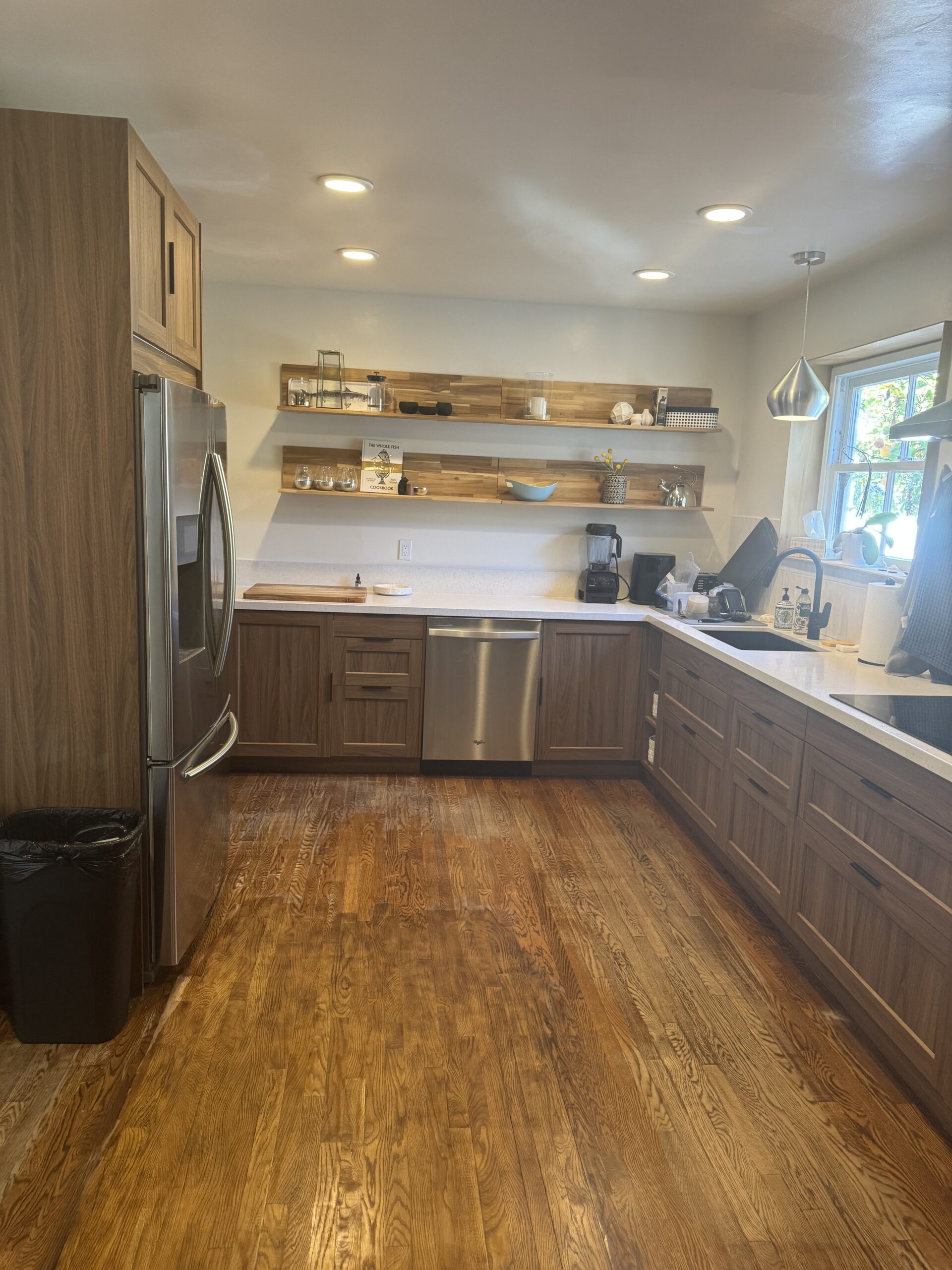 ikea kitchen installation Los Angeles modern walnut cabinets